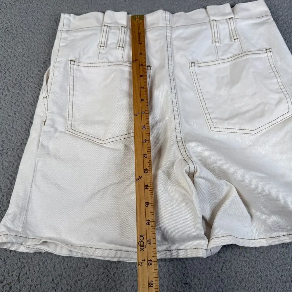 FREE PEOPLE Shorts Womens 6 Small Paperbag High Rise Button Fly Oversize Baggy